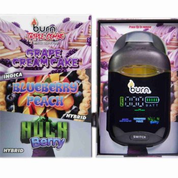 Burn Triple Threat – Grape Cream Cake + Blueberry Peach + Hulk Berry (3 Gram)