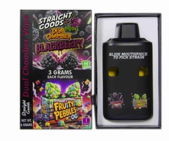 Straight Goods Dual Chamber Disposable Vapes 6G - Blackberry / Fruity Pebbles OG