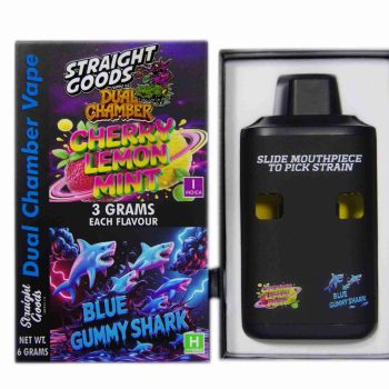 Straight Goods Dual Chamber Disposable Vapes 6G - Cherry Lemon Mint / Blue Gummy Shark