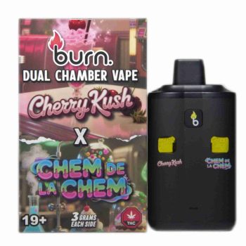 Burn Dual Chamber Disposable Vape – Cherry Kush x Chem De La Chem