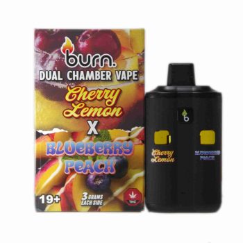Burn Dual Chamber Disposable Vape – Cherry Lemon x Blueberry Peach 6G